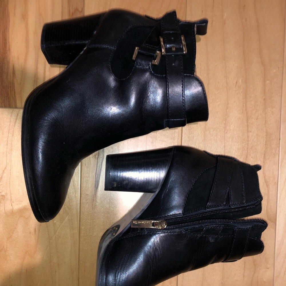 Black Leather Booties